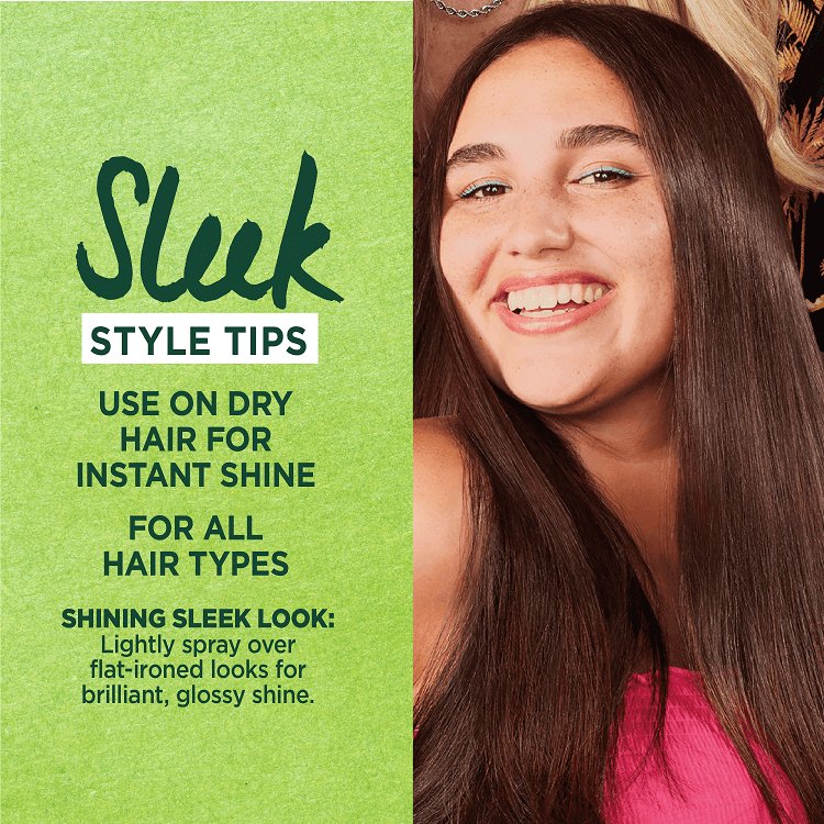 Garnier Brilliantine Shine Glossing Hair Spray Style tips